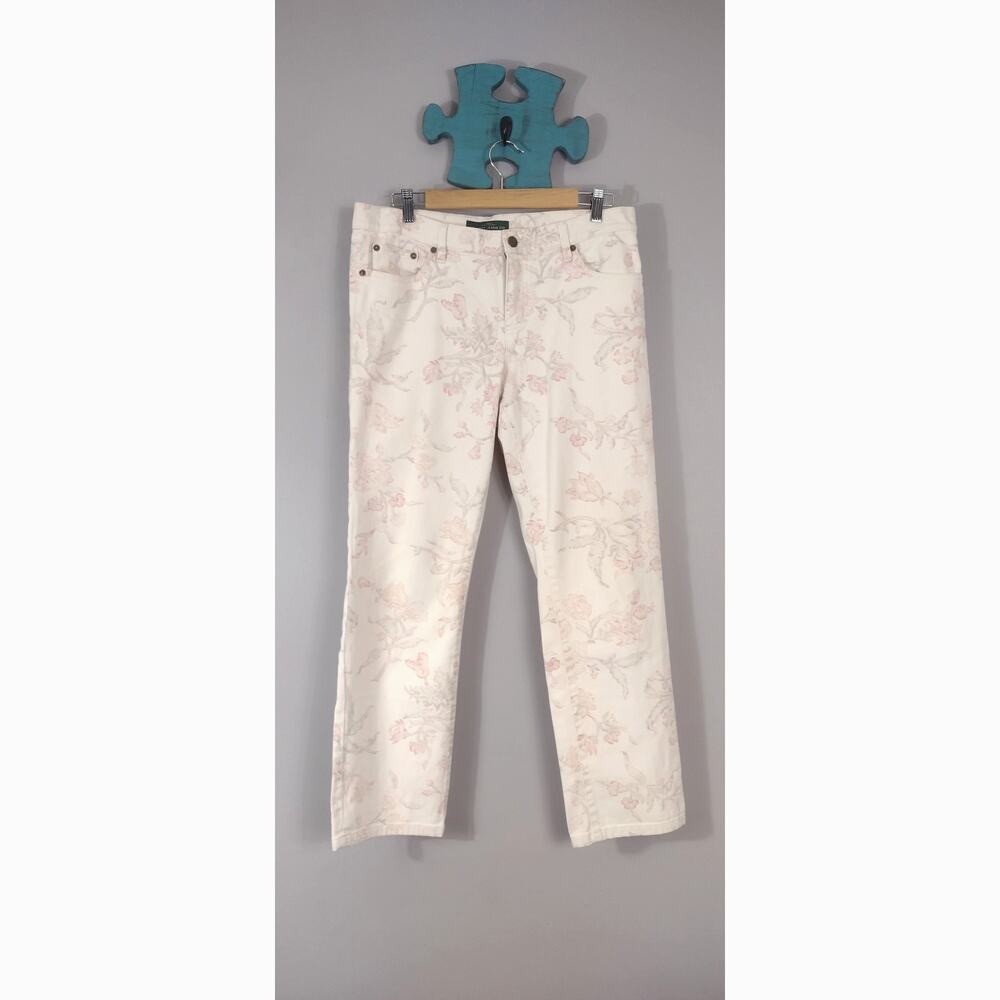 Ralph Lauren Floral Jean Modern Straight Ankle Cottagecore Coquette Sz 10 - Picture 3 of 16